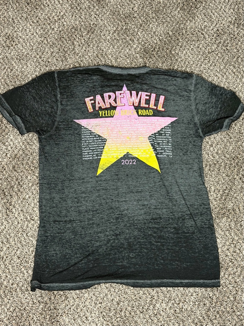 Elton John Graphic Tee - Black with Multi-Color Star Unisex - Picture 2 of 3